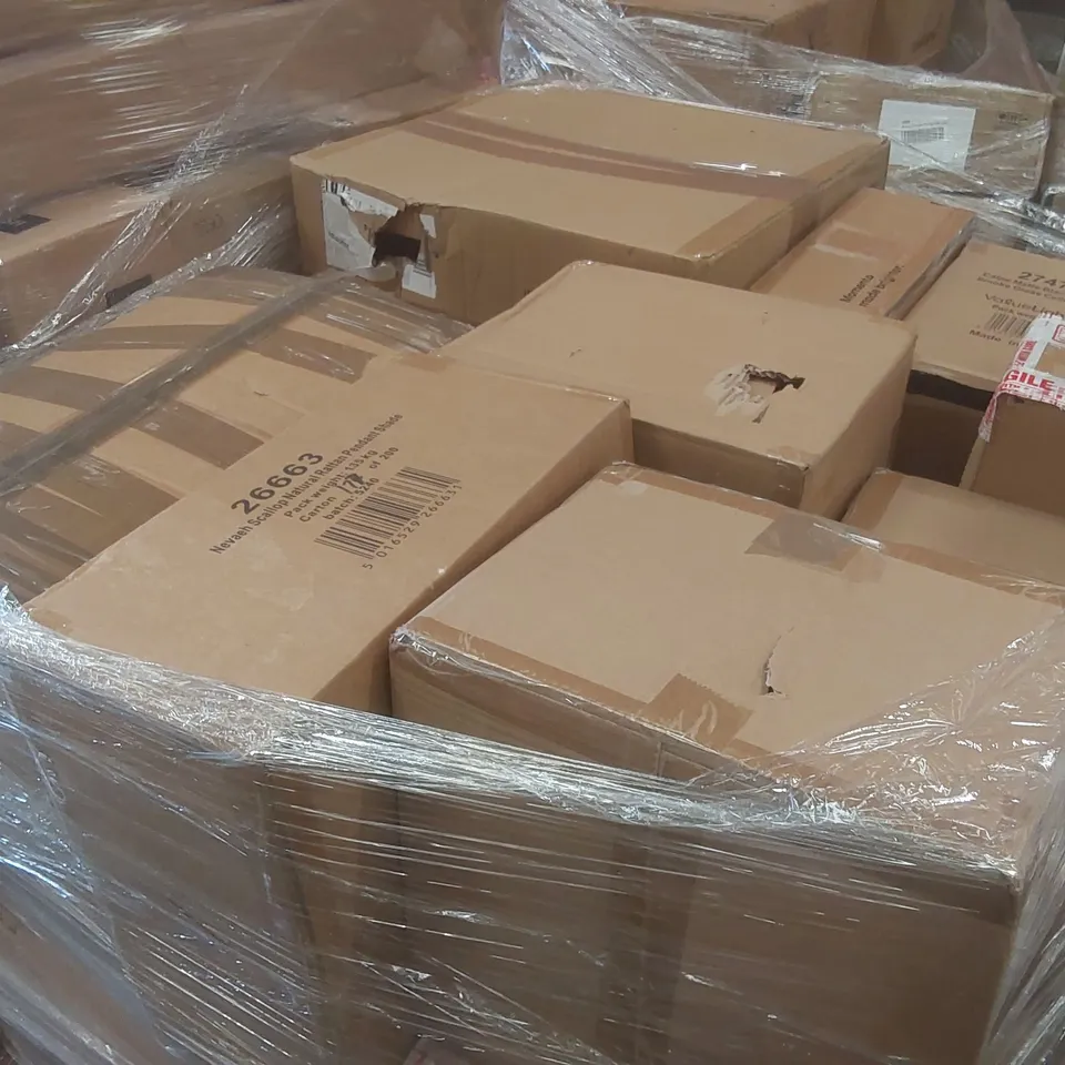 PALLET CONTAINING A VERY LARGE QUANTITY OF ASSORTED DESIGNER LIGHTING PRODUCTS