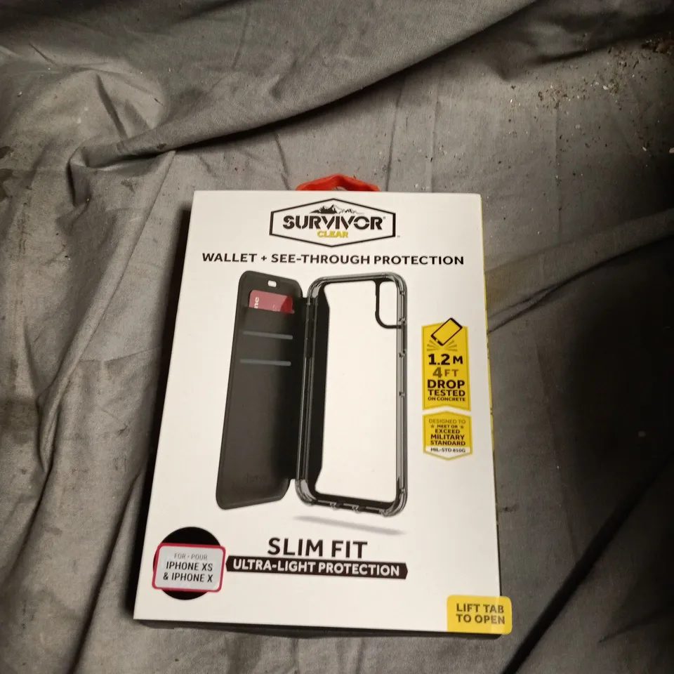 SURVIVOR WALLET CASE FOR IPHONE XS & IPHONE X – SLIM FIT, SEE-THROUGH PROTECTION