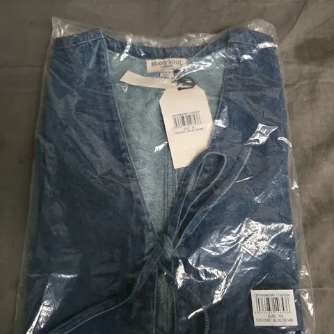 BRAVE SOUL LONDON DENIM WRAP TOP – BLUE DENIM, XS