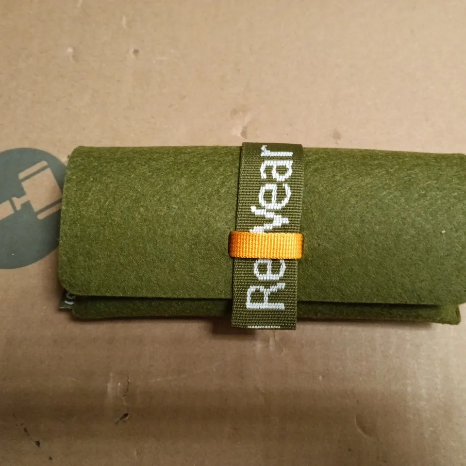 REWEAR BLACK RECTANGULAR EYEGLASSES WITH GREEN FELT CASE