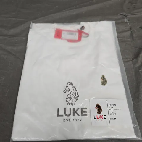 BAGGED LUKE 1977 ECO SNAKE TEE IN WHITE - SIZE M