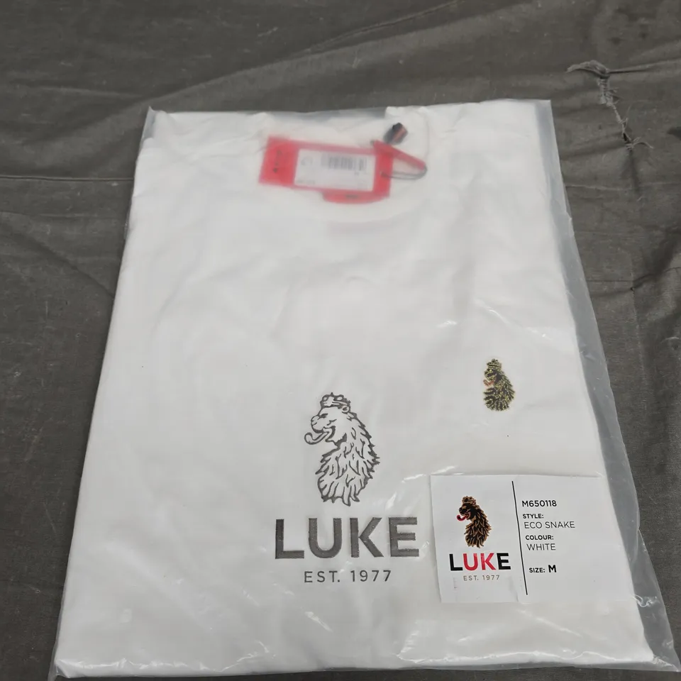 BAGGED LUKE 1977 ECO SNAKE TEE IN WHITE - SIZE M