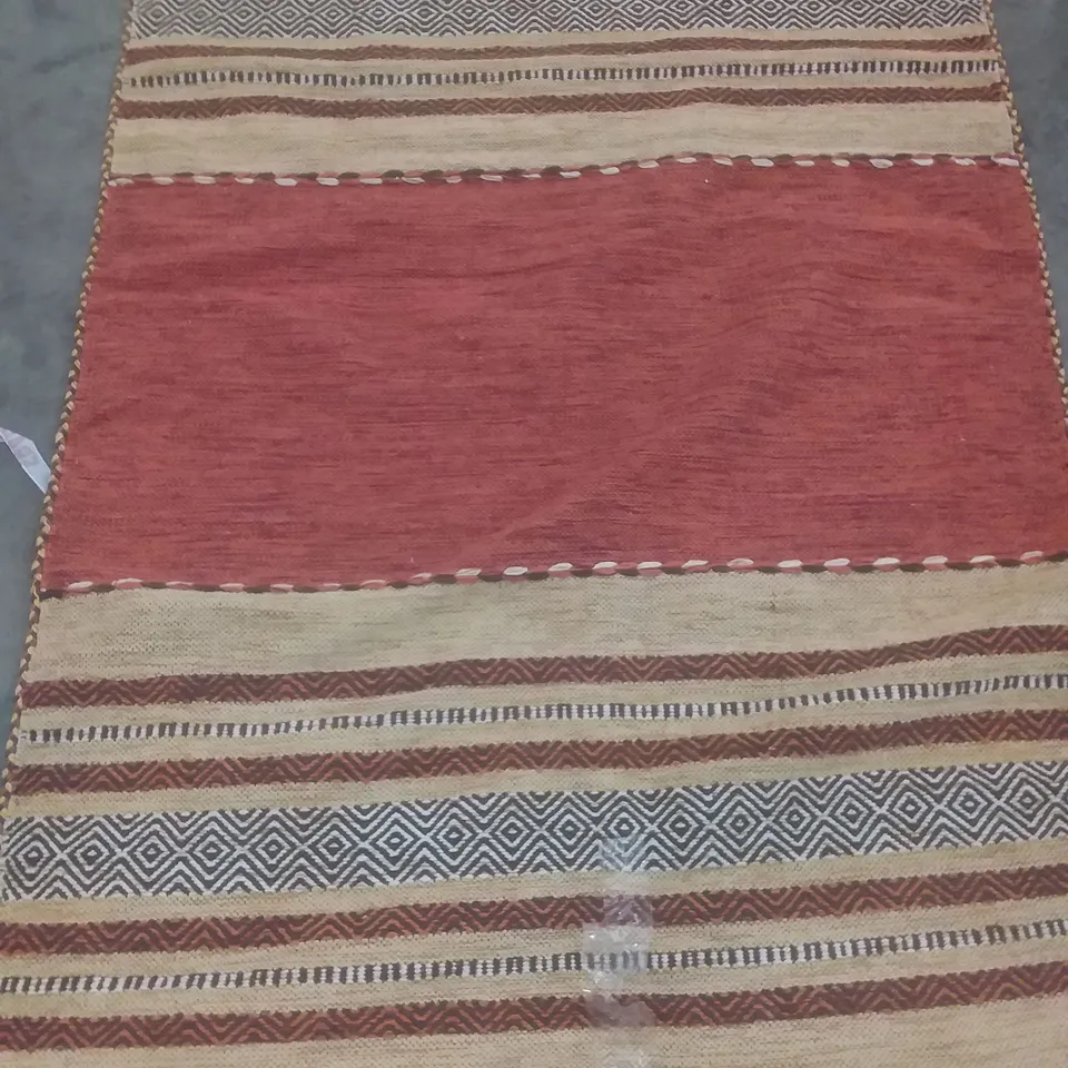 CHINN HANDWOVEN COTTON ORANGE RUG 170X120CM