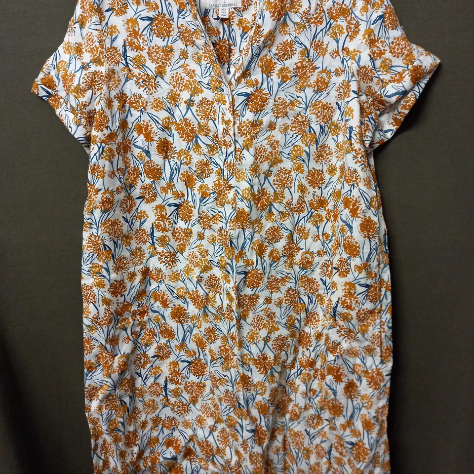 SEASALT CORNWALL FORESHORE DRESS IN THRIFT MEADOW CHALK - UK 16