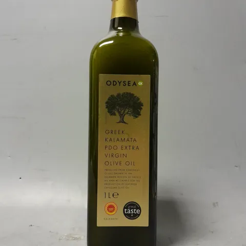 ODYSEA GREEK PDO KALAMATA EXTRA VIRGIN OLIVE OIL GLASS BOTTLE, 1 LITRE