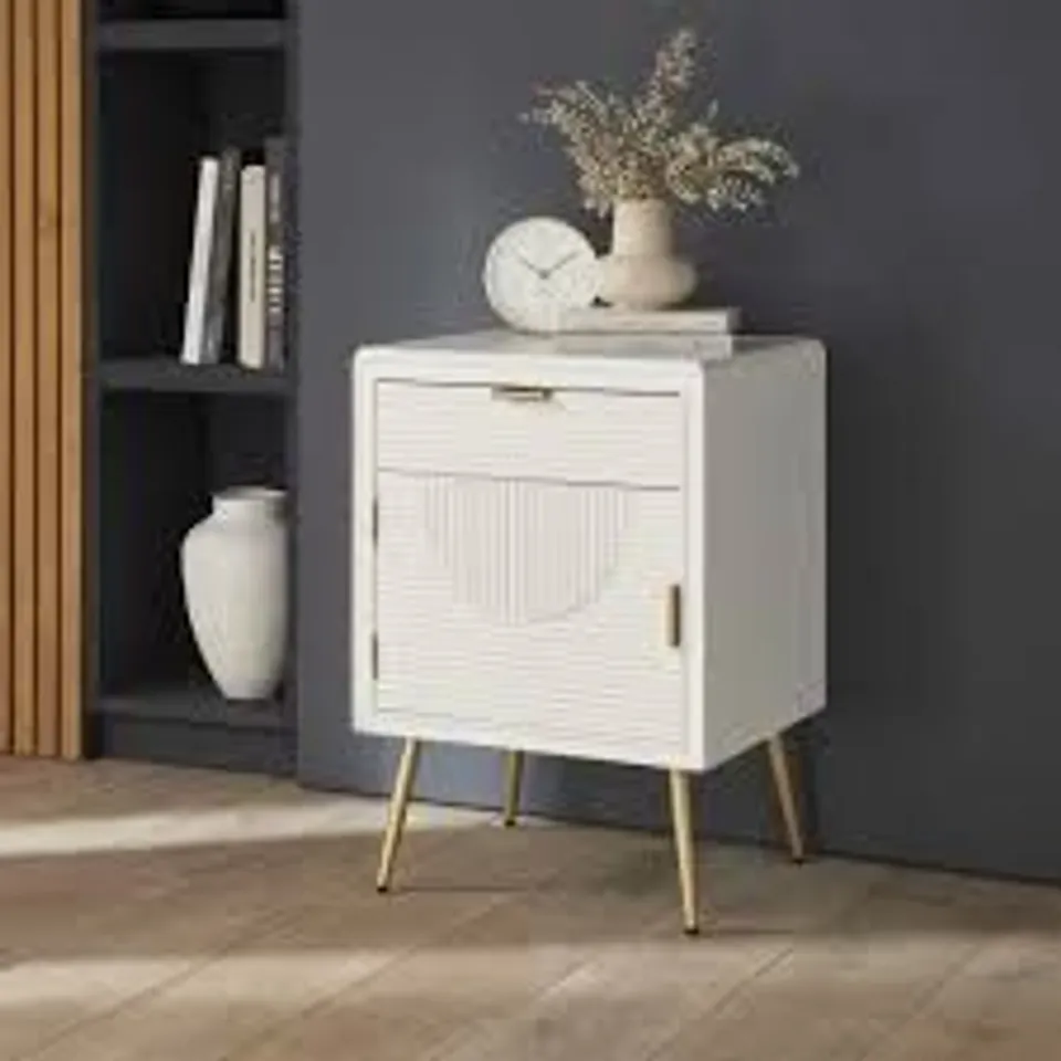 BRAND NEW BOXED HOMESDIRECT365 ADDISON MODERN LARGE 1 DRAWER BLACK BEDSIDE TABLE