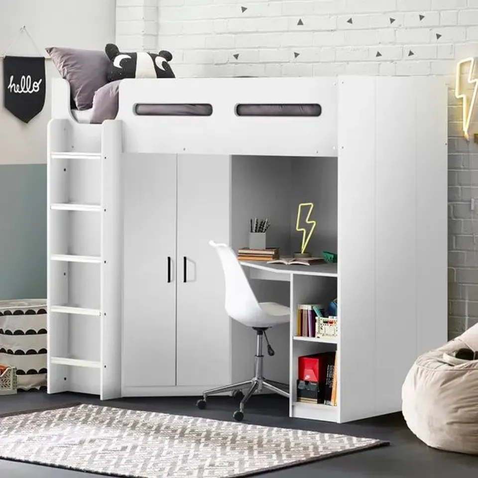 BOXED JULIAN BOWEN HERCULES HIGH SLEEPER - WHITE (4 BOXES)
