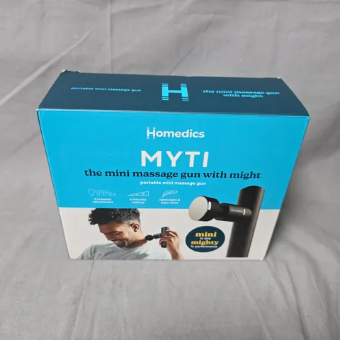 HOMEDICS MYTI MINI MASSAGE GUN – PORTABLE HANDHELD MASSAGER (BOXED)