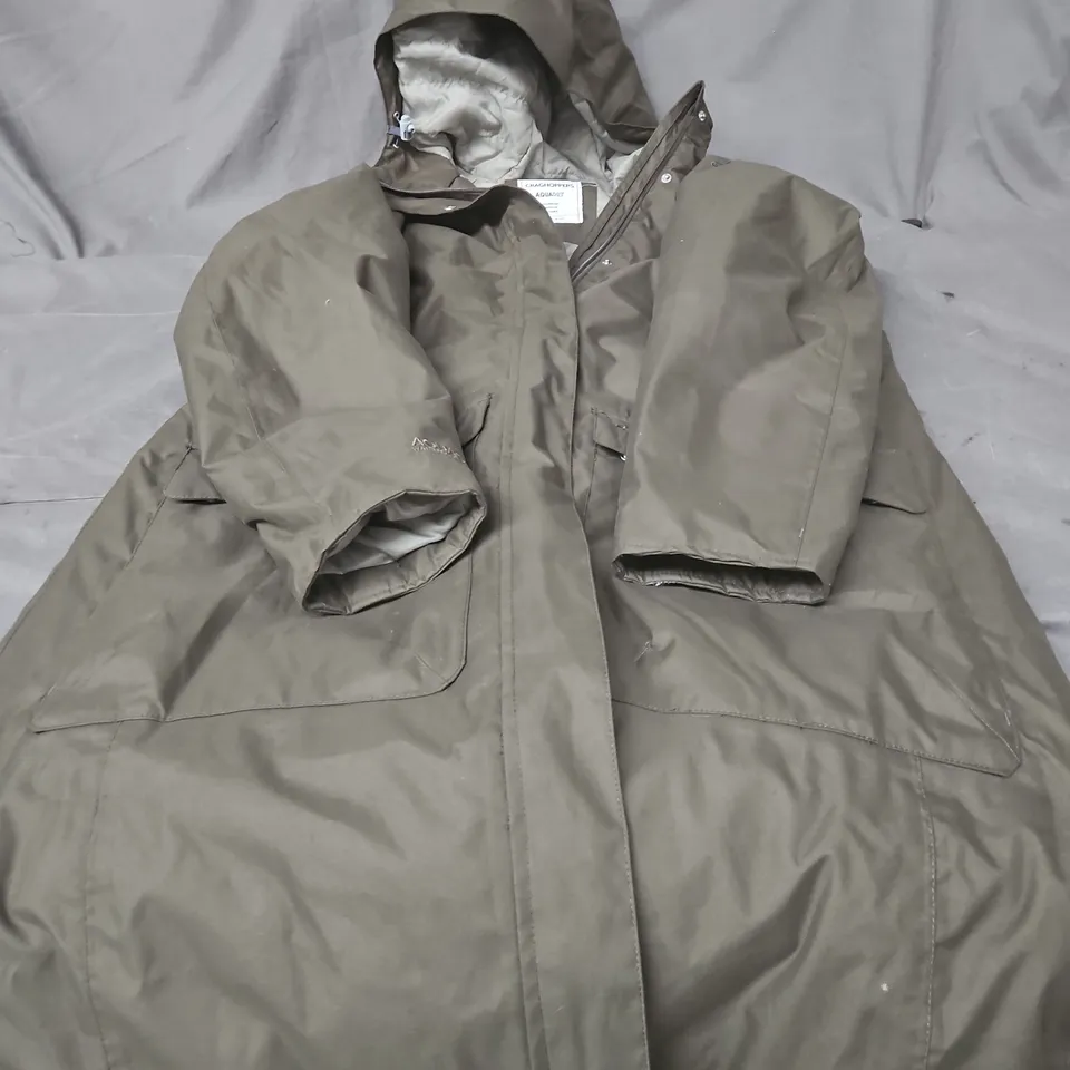 CRAGHOPPERS AQUADRY WATERPROOF JACKET – WOMEN'S UK 14, OLIVE