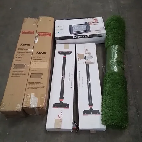 PALLET OF ASSORTED HOUSEHOLD GOODS AND PRODUCTS TO INCLUDE; CHAIR MATS, DOORWAY CHIN-UP BARS, INSECT KILLER ETC
