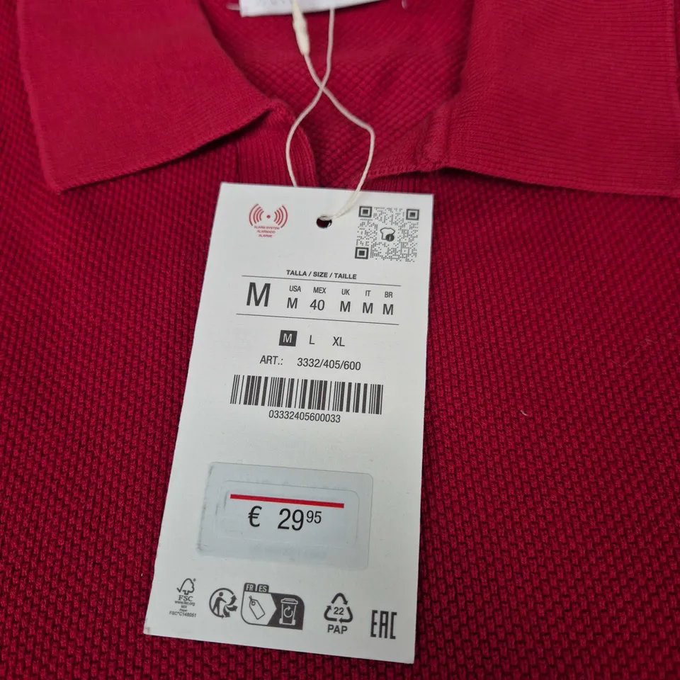 ZARA Red polo-knit top – Men's, size M