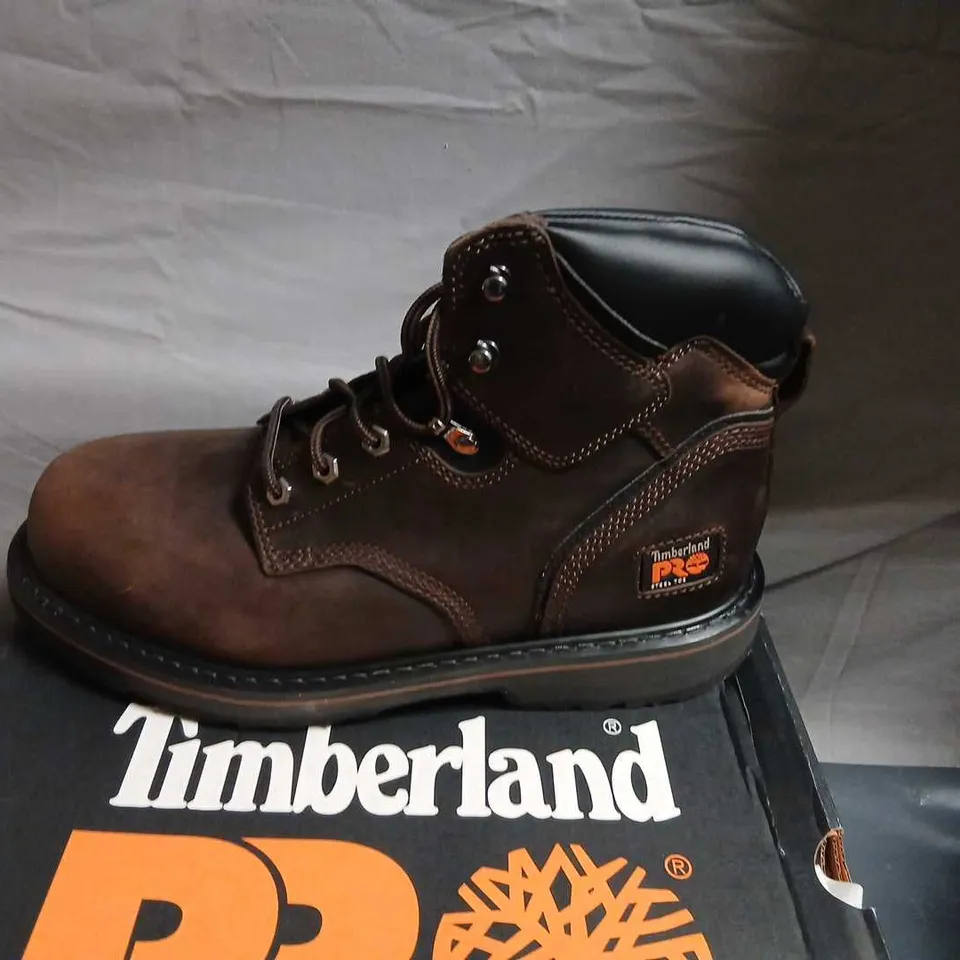 TIMBERLAND PRO PIT BOSS 6-INCH STEEL TOE BOOTS – BROWN LEATHER, UK 8.5 (US 9.5)