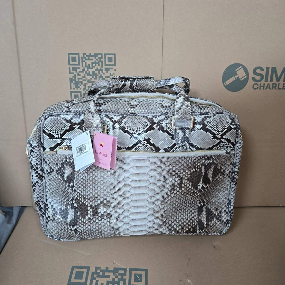 LA MAREY LONDON SNAKE SKIN EXOTIC LEATHER HANDBAG