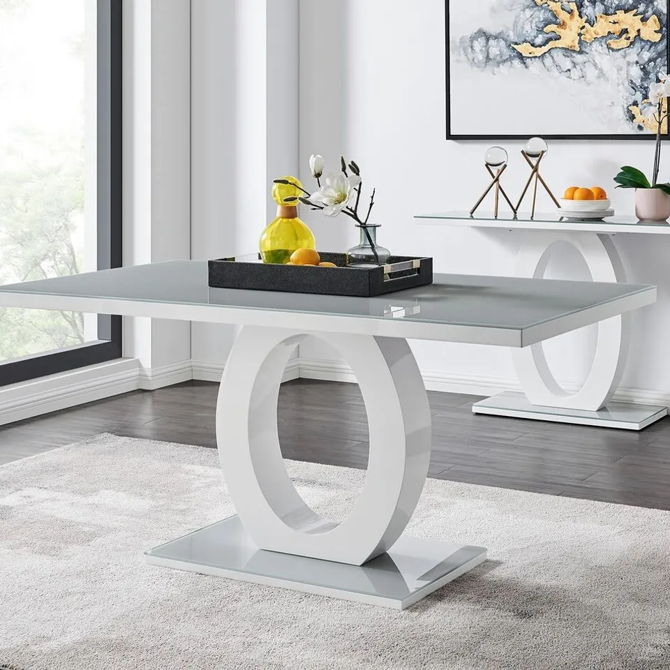 BOXED GIOVANNI DINING TABLE IN GREY (2 BOXES)