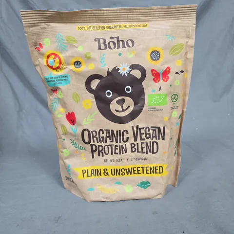 BOHO ORGANIC VEGAN PROTEIN BLEND - 1KG PLAIN & UNSWEETENED