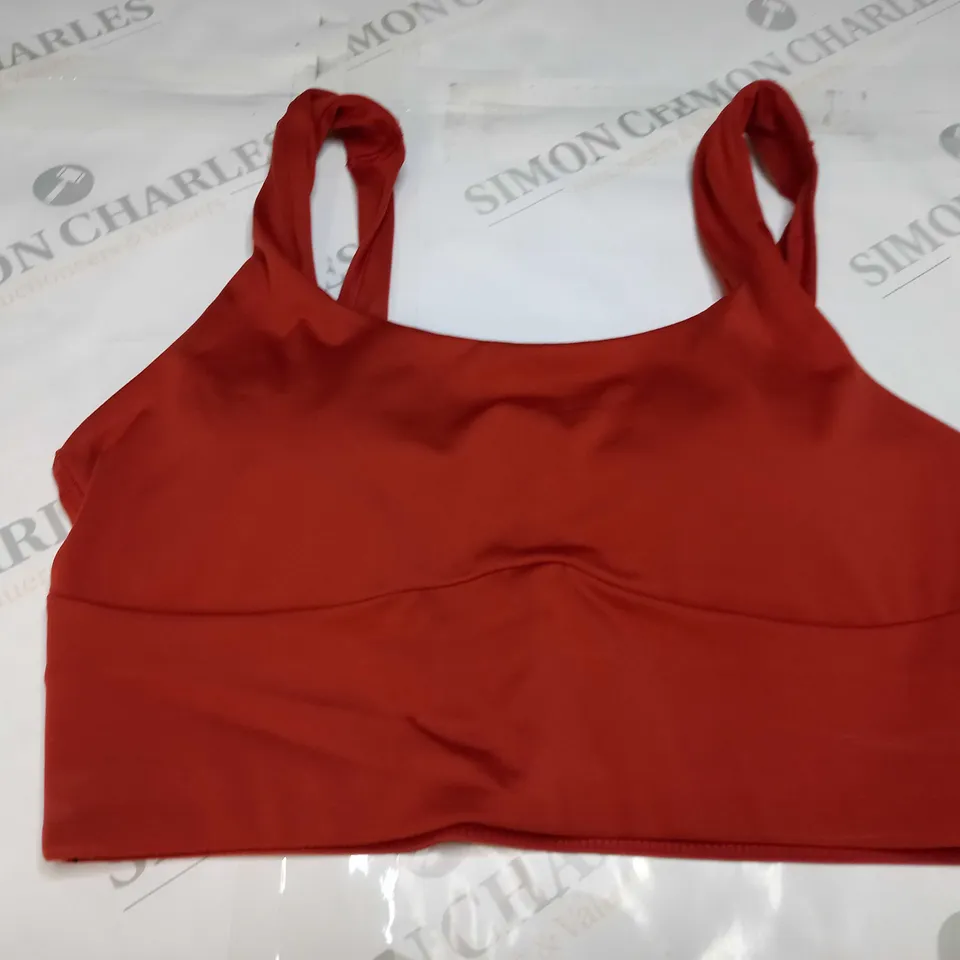 GYMSHARK SPORTS BRA CROP TOP IN DARK ORANGE - SMALL