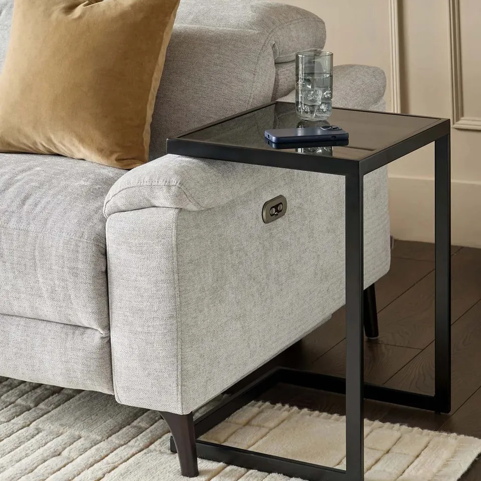 BOXED DANETTI EZRA SMOKED GLASS TRAY TABLE