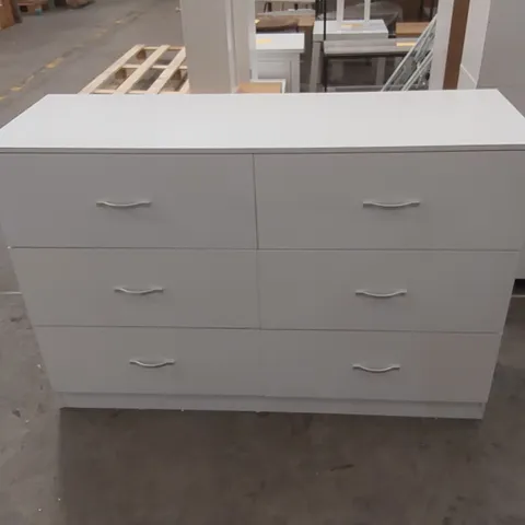 6 DRAWER WOODEN CHEST - WHITE