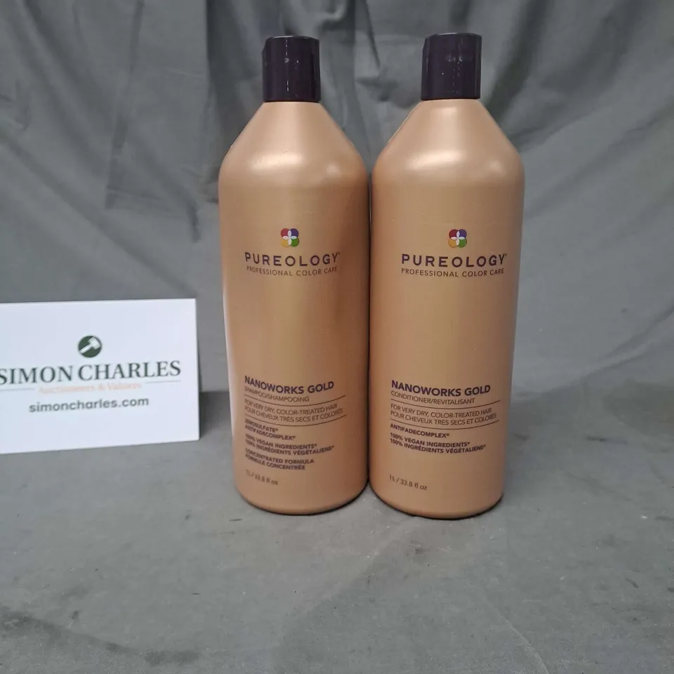 PUREOLOGY NANOWORKS GOLD SHAMPOO 1L AND CONDITIONER 1L