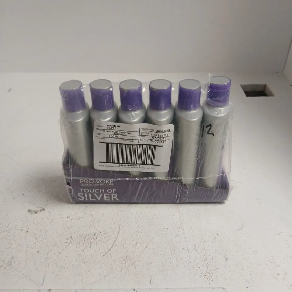 PRO-VOKE TOUCH OF SILVER COLOUR CARE CONDITIONER FOR BLONDES – PACK OF 6 X 200ML BOTTLES