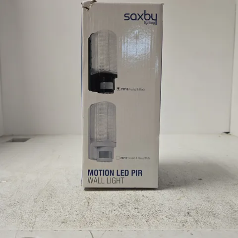 SAXBY LIGHTING MOTION LED PIR WALL LIGHT FROSTED/BLACK