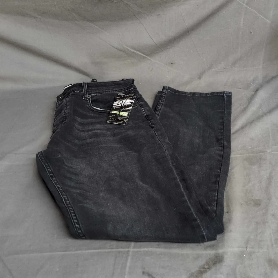 KANAGROO POO MEN'S BLACK DENIM JEANS – UK 34W/34L
