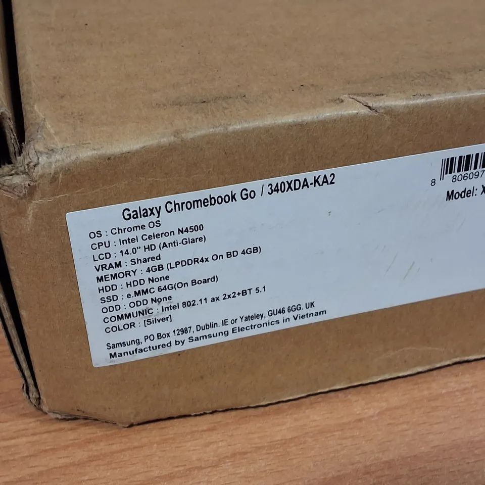GALAXY CHROME BOOK GO CELERON N4500 LAPTOP IN SILVER - 340XDA-KA2