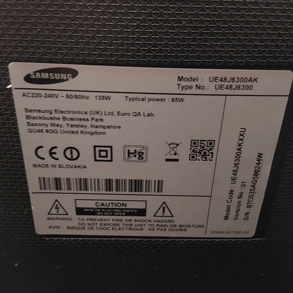 SAMSUNG CURVED 48" TELEVISION UE48J6300AK