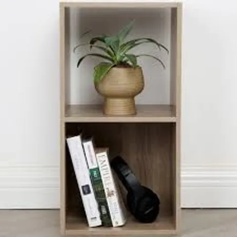 BOXED HOME GARDEN DIRECT IR032 2*3 CUBE STORAGE, NO BASKET - OAK (1 BOX)