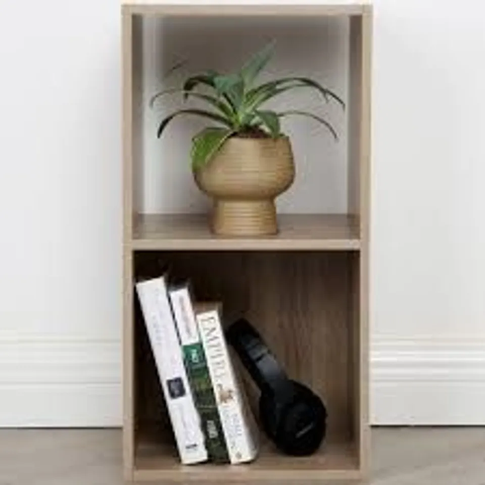 BOXED HOME GARDEN DIRECT IR032 2*3 CUBE STORAGE, NO BASKET - OAK (1 BOX)