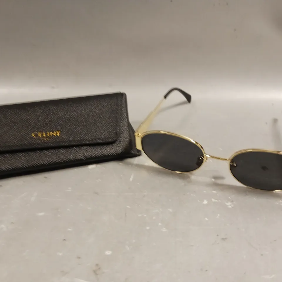 CELINE TINTED LENS GOLD EFFECT FRAMED SUNGLASSES 