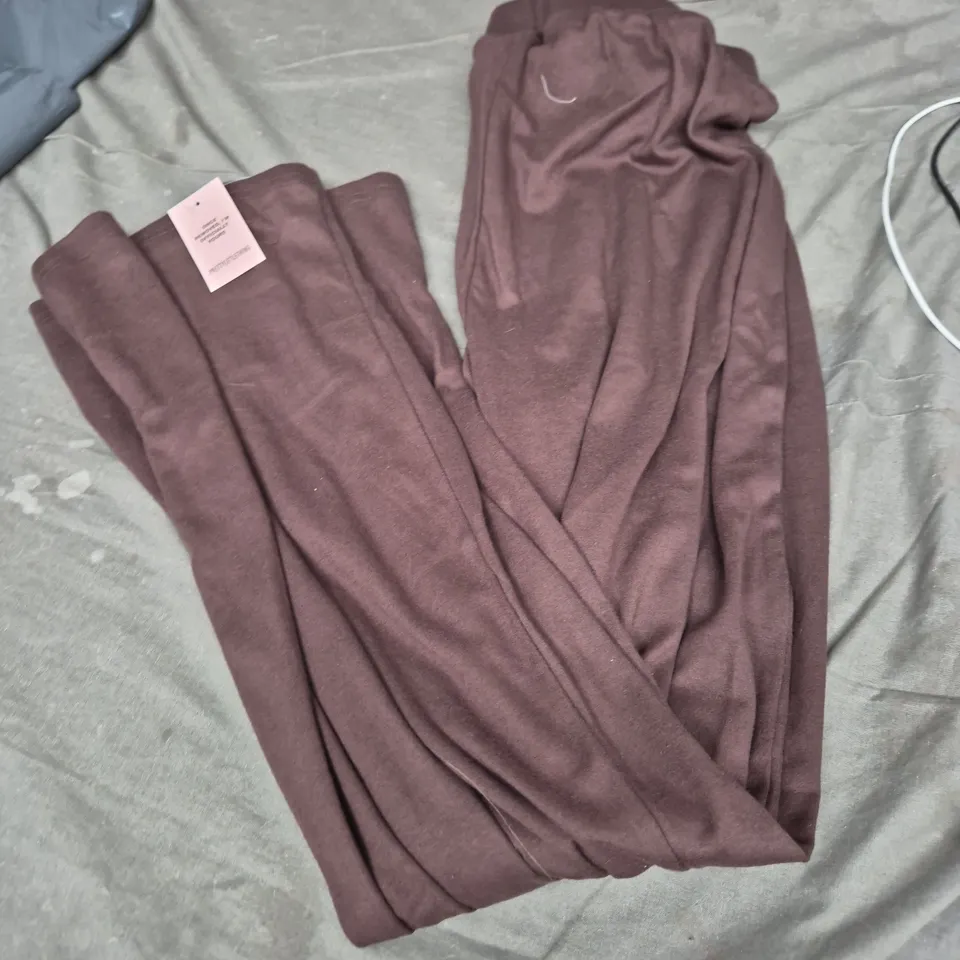 PRETTYLITTLETHING DARK BROWN SUPER SOFT WIDE-LEG TROUSERS, UK 12 (EUR 42, US 10) 