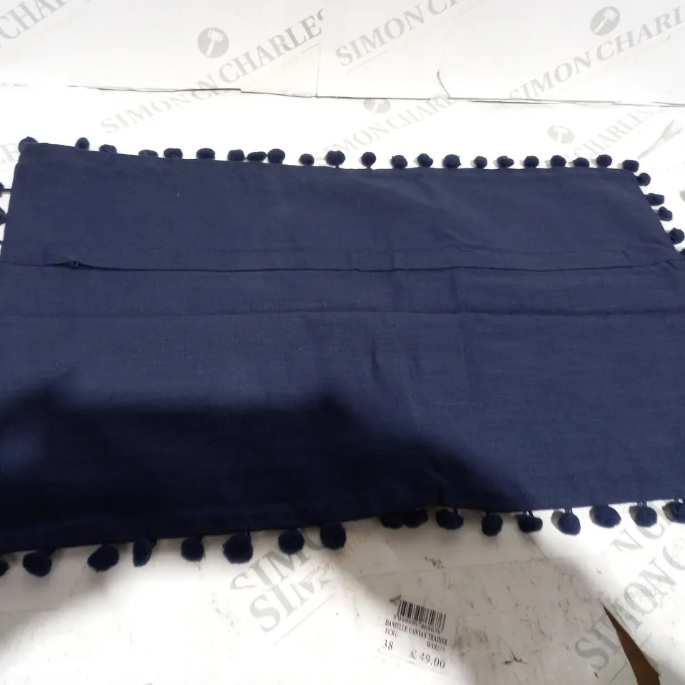 6 COTTON LINEN POM POM CUSHION COVERS - VARY IN COLOUR
