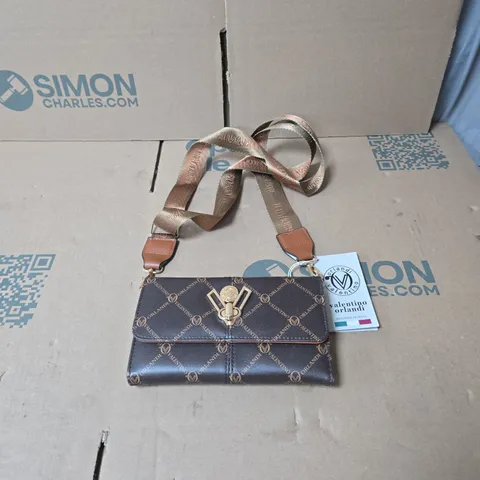 VALENTINO ORLANDI CROSSBODY BROWN WALLET PRINTED WITH TAGS