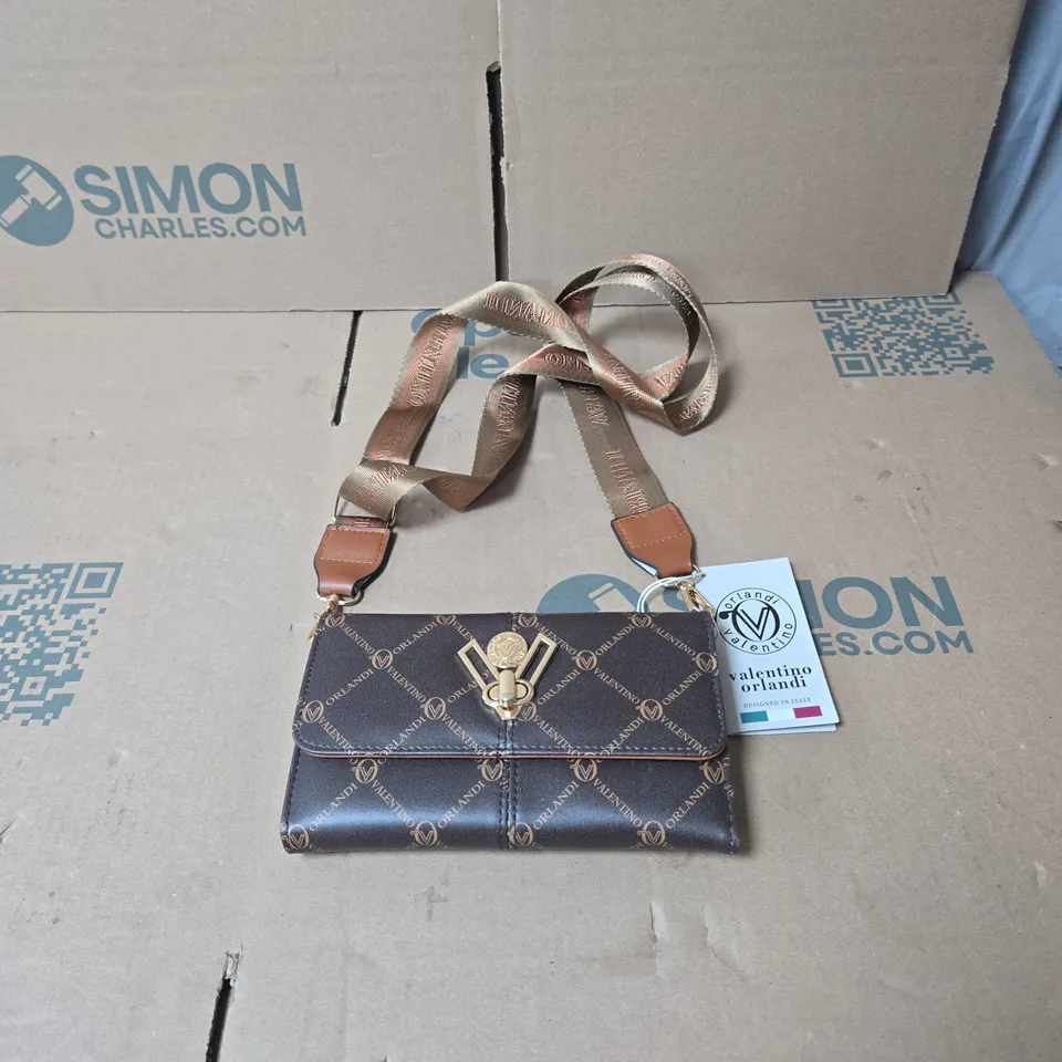 VALENTINO ORLANDI CROSSBODY BROWN WALLET PRINTED WITH TAGS