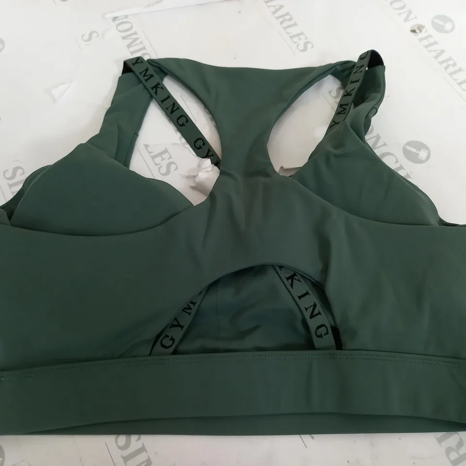GYMKING INCLINE BRA IN WILLOW GREEN - UK 12