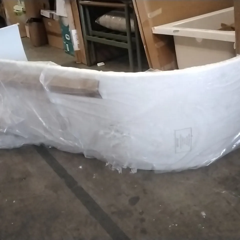 BOXED UP SHAPE CURVED BATH PANEL WHITE 