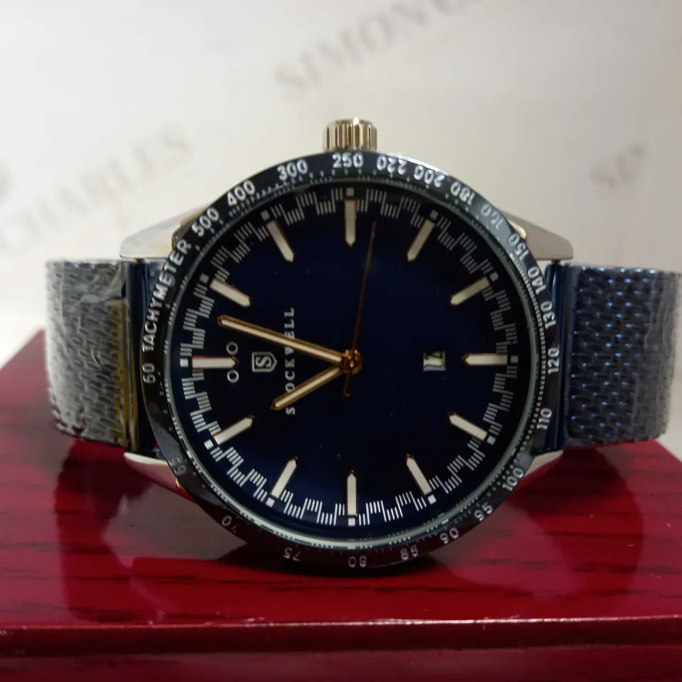 STOCKWELL DATE DIAL TWO TONE MESH STRAP WRISTWATCH RRP £650