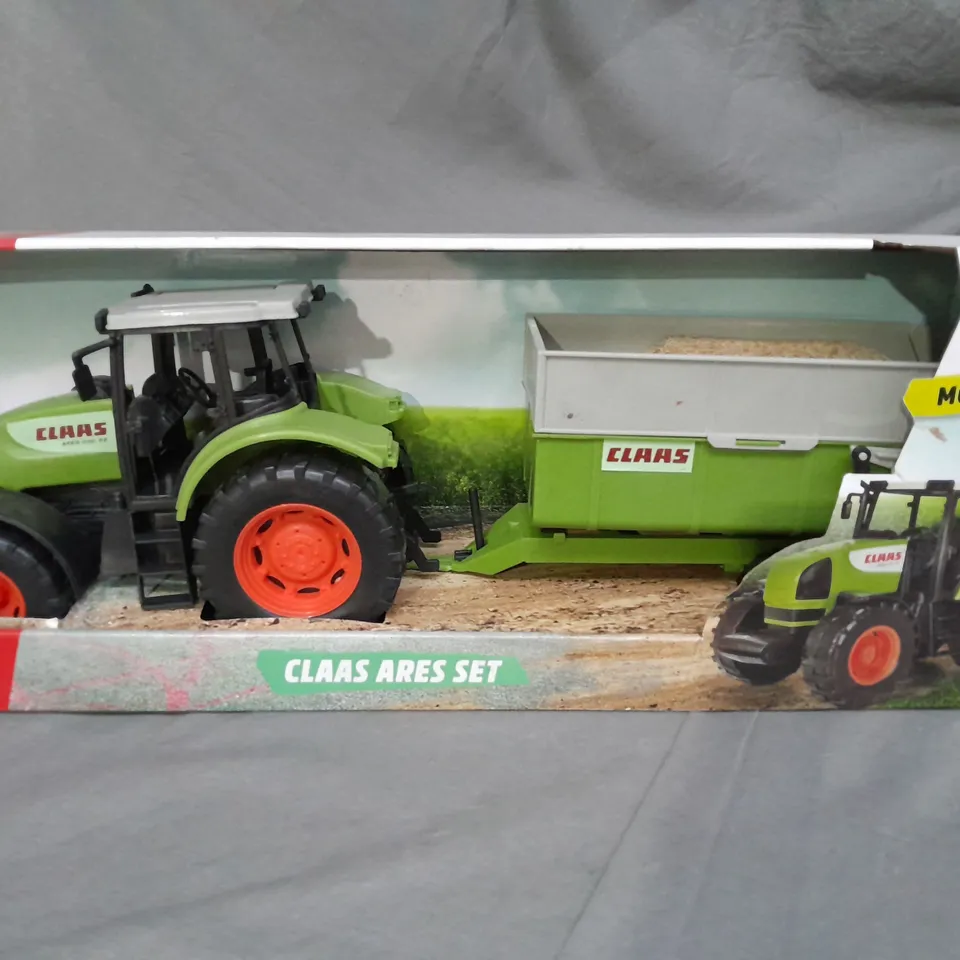 BOXED DICKIE TOYS CLAAS ARES TRACTOR SET 