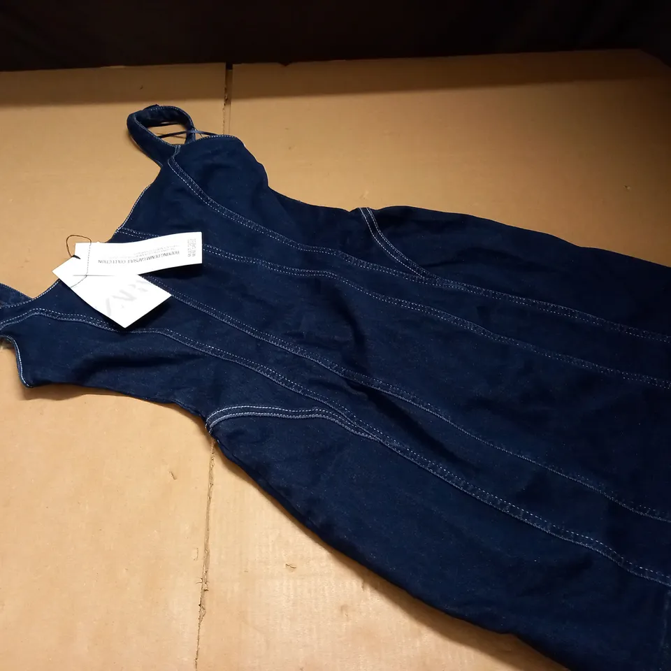 ZARA DENIM MULTI CUTS MINI DRESS - S