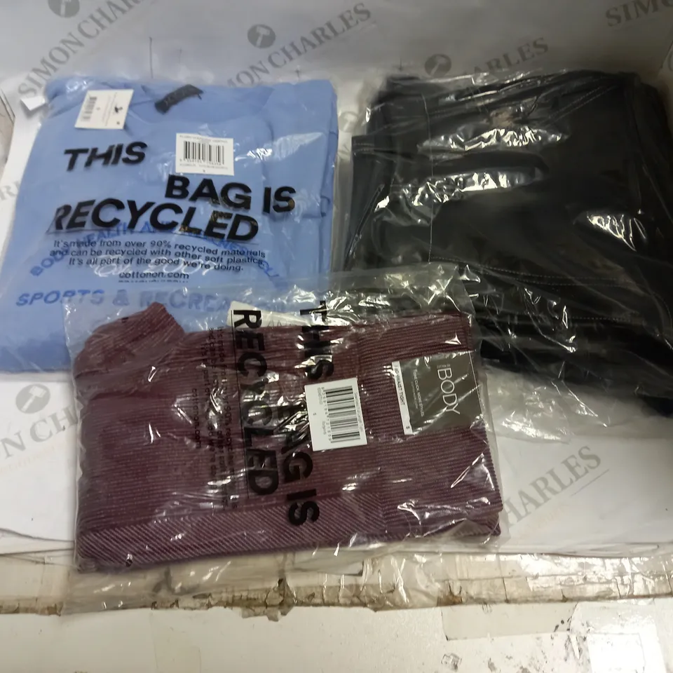 BOX OF 3 BRAND NEW COTTON:ON CLOTHES TO INCLUDE LEATHER PANTS, JUMPER AND TIGHTS