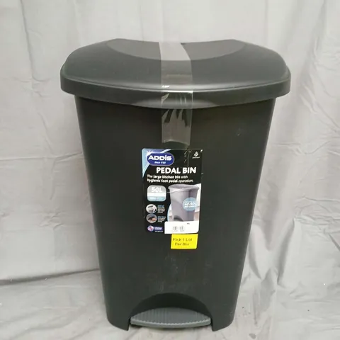 BLACK 50L PEDAL BIN WITH FOOT PEDAL