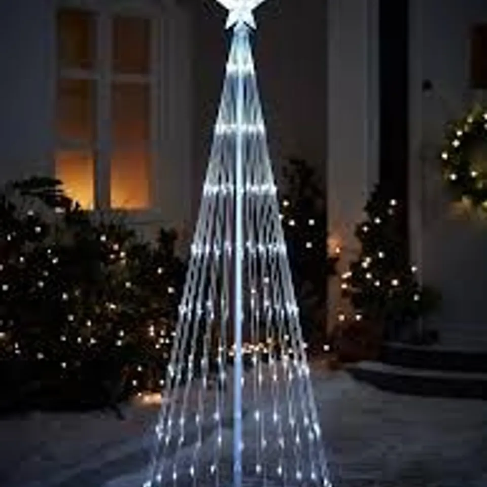 6FT WHITE WATERFALL LED OUTDOOR TREE LIGHT - COLLECTION ONLY RRP £69.99