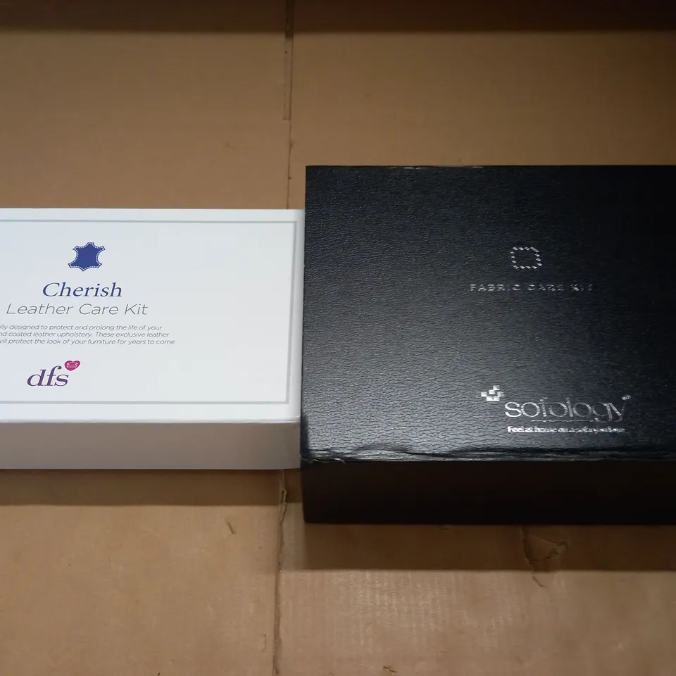 LOT OF 2 FURNITURE CARE KITS INCLUDE LEATHER AND FABRIC CARE KITS