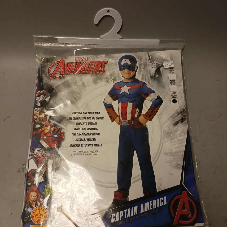 MARVEL AVENGERS - CAPTAIN AMERICA - SIZE 7-8 YEARS 