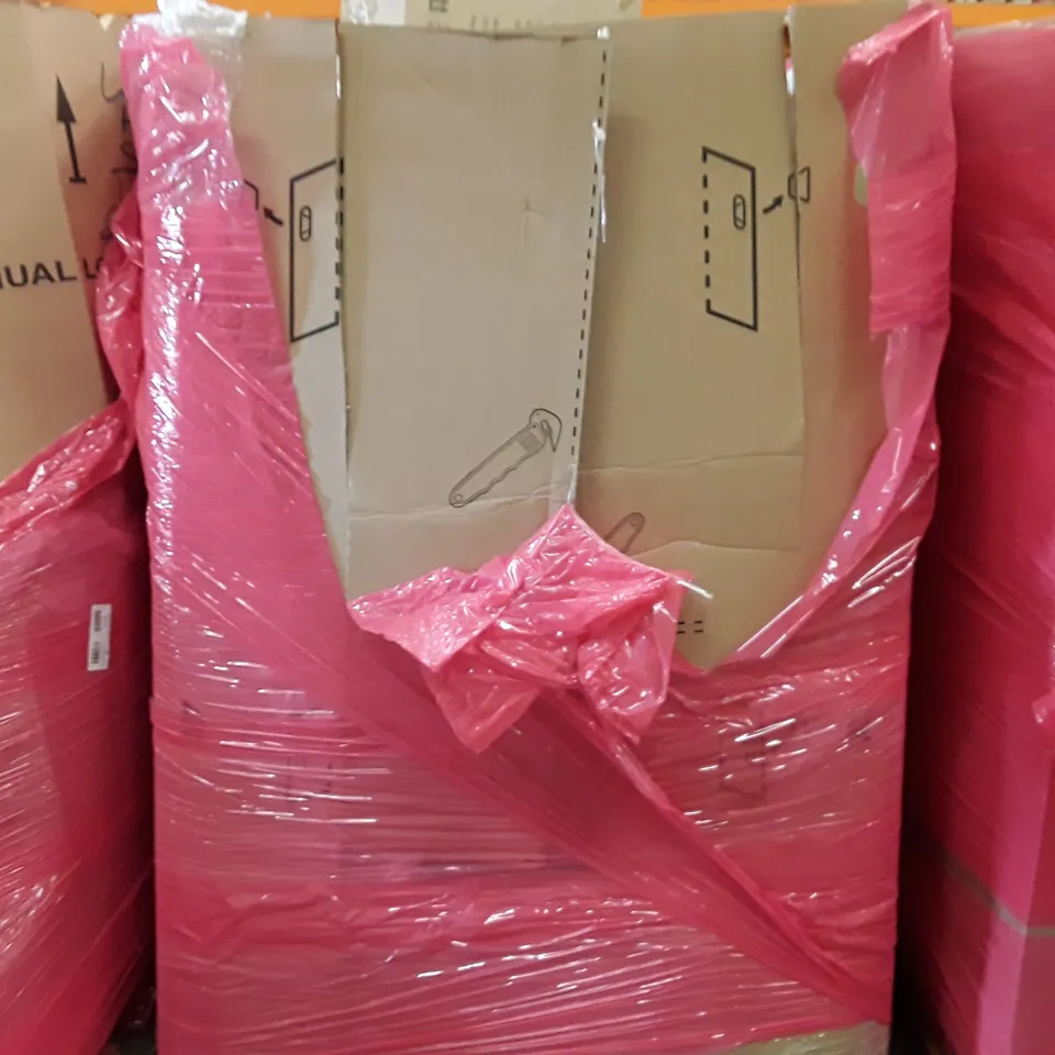 PALLET TO CONTAIN AN ASSORTMENT OF HOUSEHOLD ITEMS TO INCLUDE STEAM CLEANER, TV STAND, DIAMOND FRYING PAN SET AND LED A3 LIGHT PAD ECT