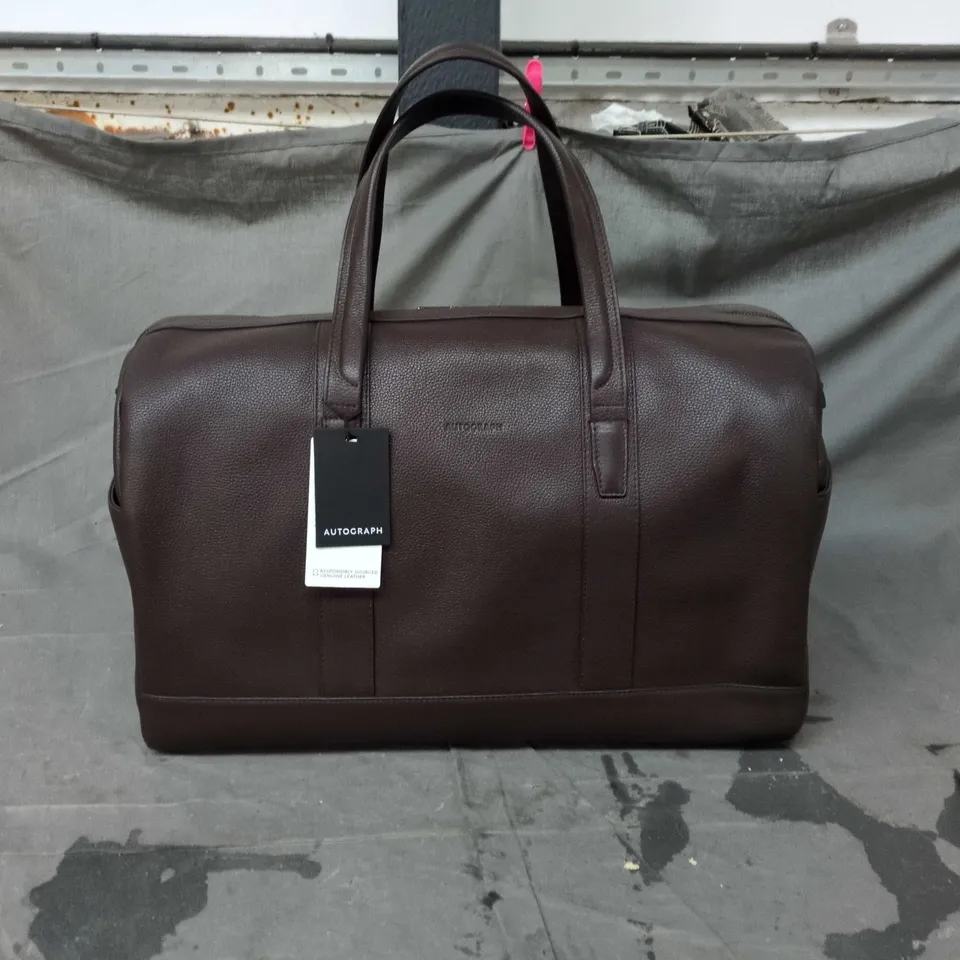 AUTOGRAPH BROWN LEATHER HOLDALL