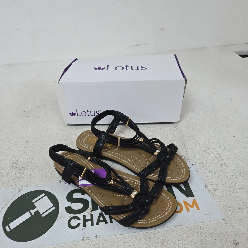 LOTUS DOMENICA ULP300 BLACK SANDALS – UK 6 (WOMEN)