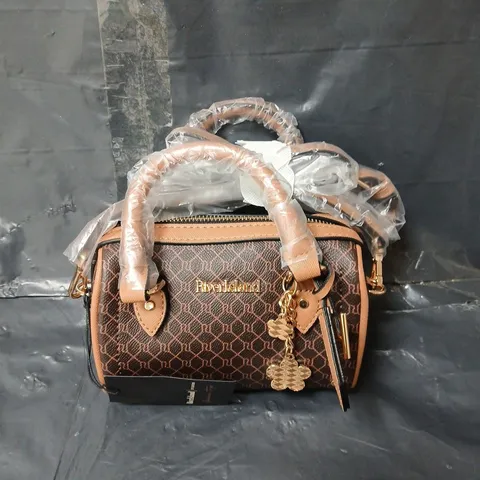 RIVER ISLAND MONOGRAM BOWLER CROSS BODY BAG