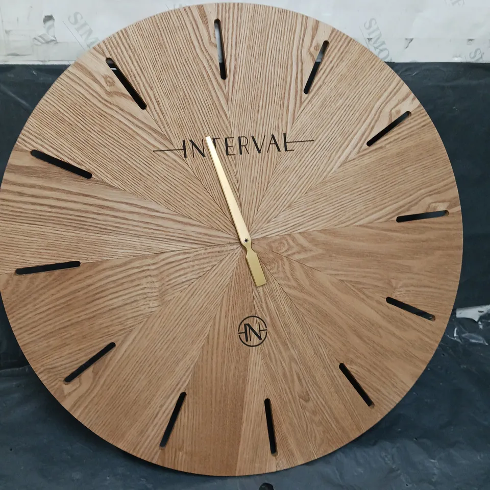 INTERVAL WOODEN WALL CLOCK - COLLECTION ONLY 